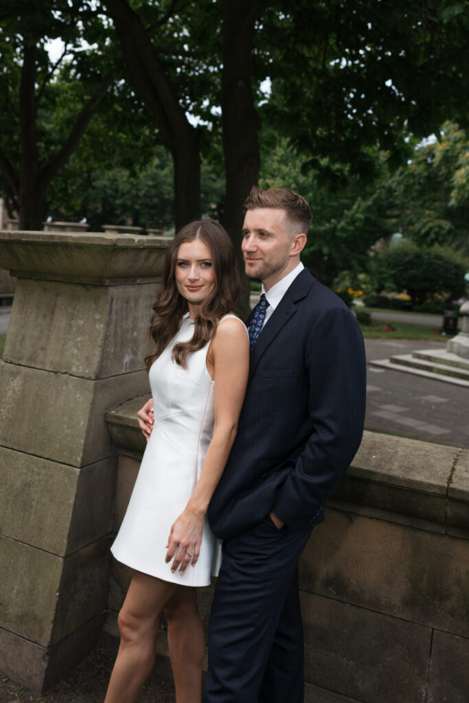 Intimate Liverpool elopement with Gen Z couple – city chic civil wedding at St George's Hall with editorial fashion forward photography by Ivana King