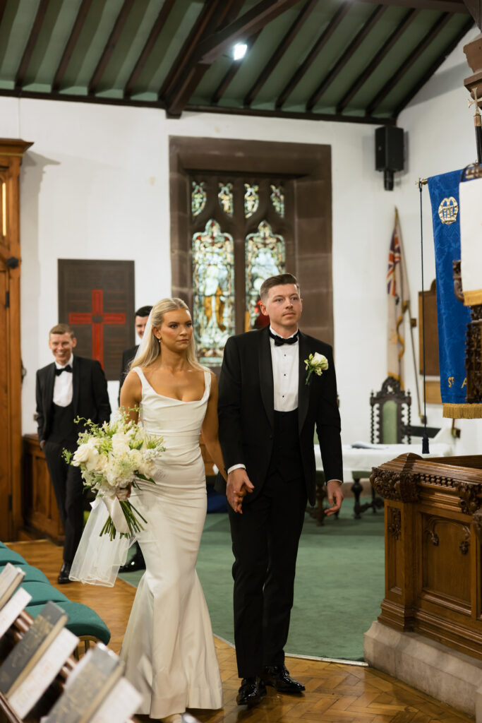 Intimate church wedding ceremony in Liverpool (St Anne's Church) – modern Gen Z couple captured in editorial style