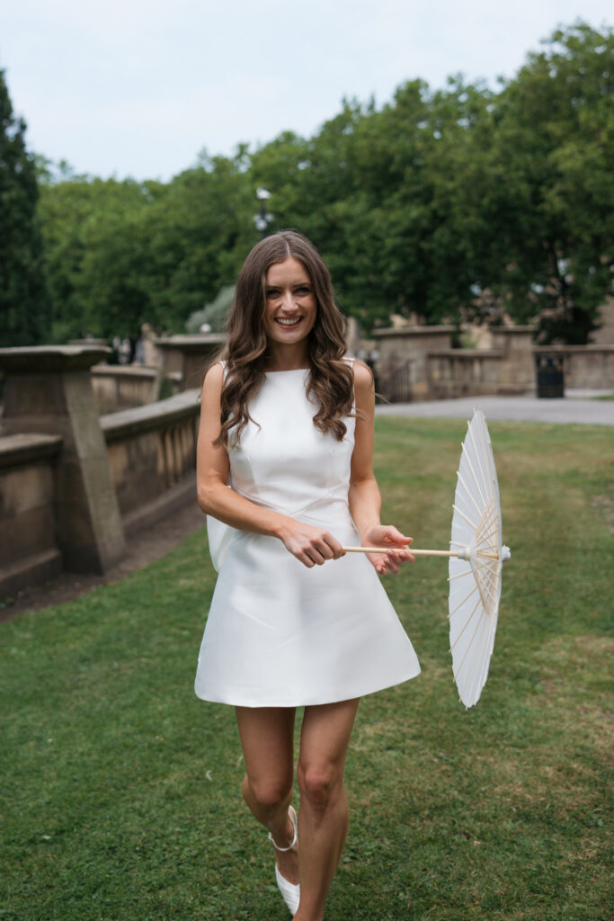 Intimate Liverpool elopement with Gen Z couple – city chic civil wedding at St George's Hall with editorial fashion forward photography by Ivana King