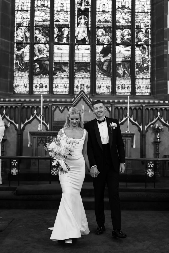 Intimate church wedding ceremony in Liverpool (St Anne's Church) – modern Gen Z couple captured in editorial style