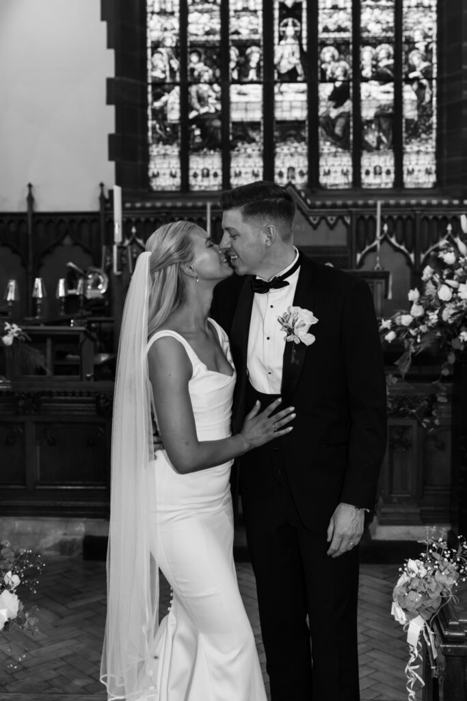 Intimate church wedding ceremony in Liverpool (St Anne's Church) – modern Gen Z couple captured in editorial style