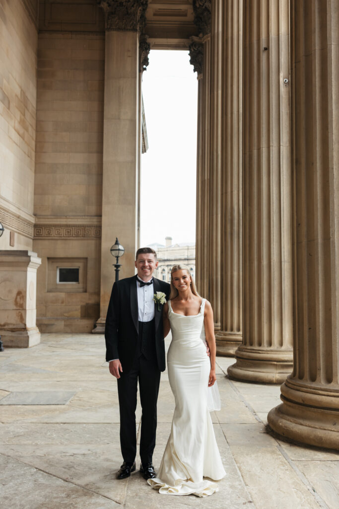 Modern Gen Z couple wedding portraits at St George’s Hall Liverpool – editorial and fashion-forward photography by Ivana King