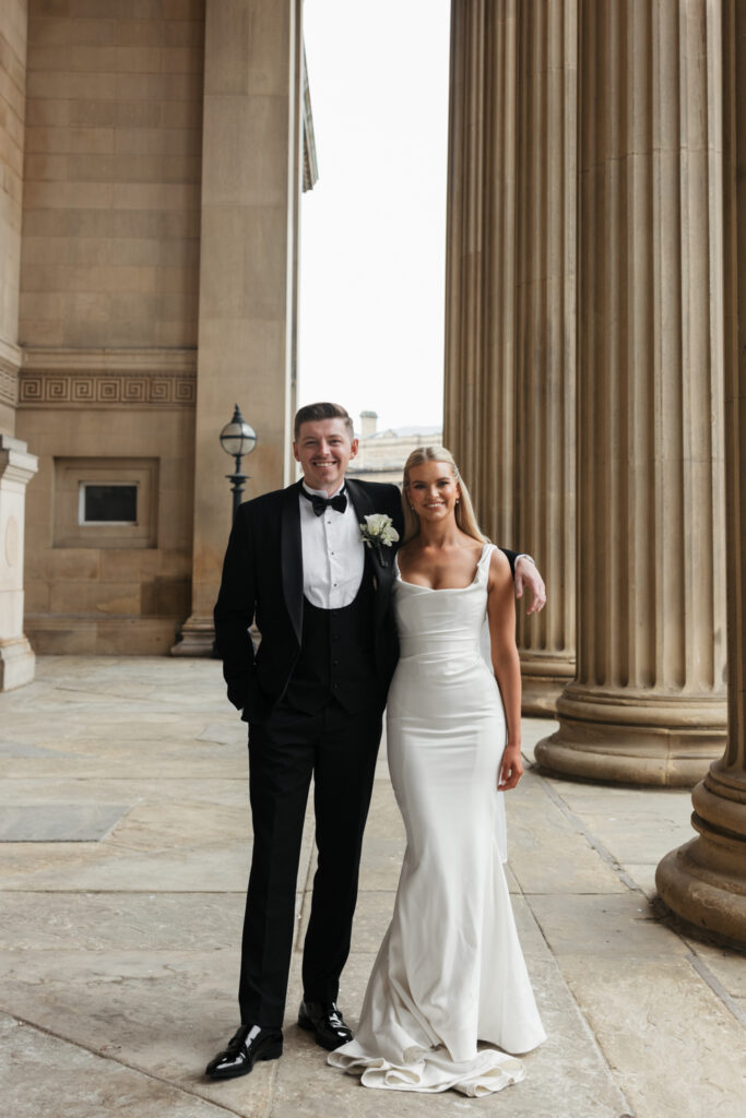 Modern Gen Z couple wedding portraits at St George’s Hall Liverpool – editorial and fashion-forward photography by Ivana King