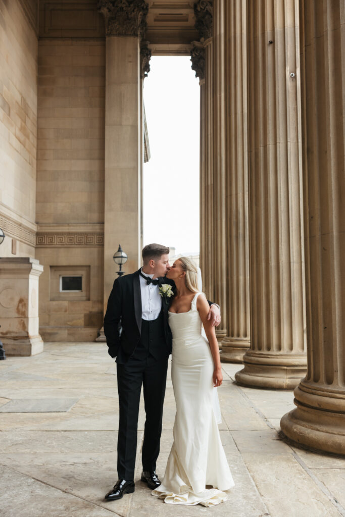 Modern Gen Z couple wedding portraits at St George’s Hall Liverpool – editorial and fashion-forward photography by Ivana King