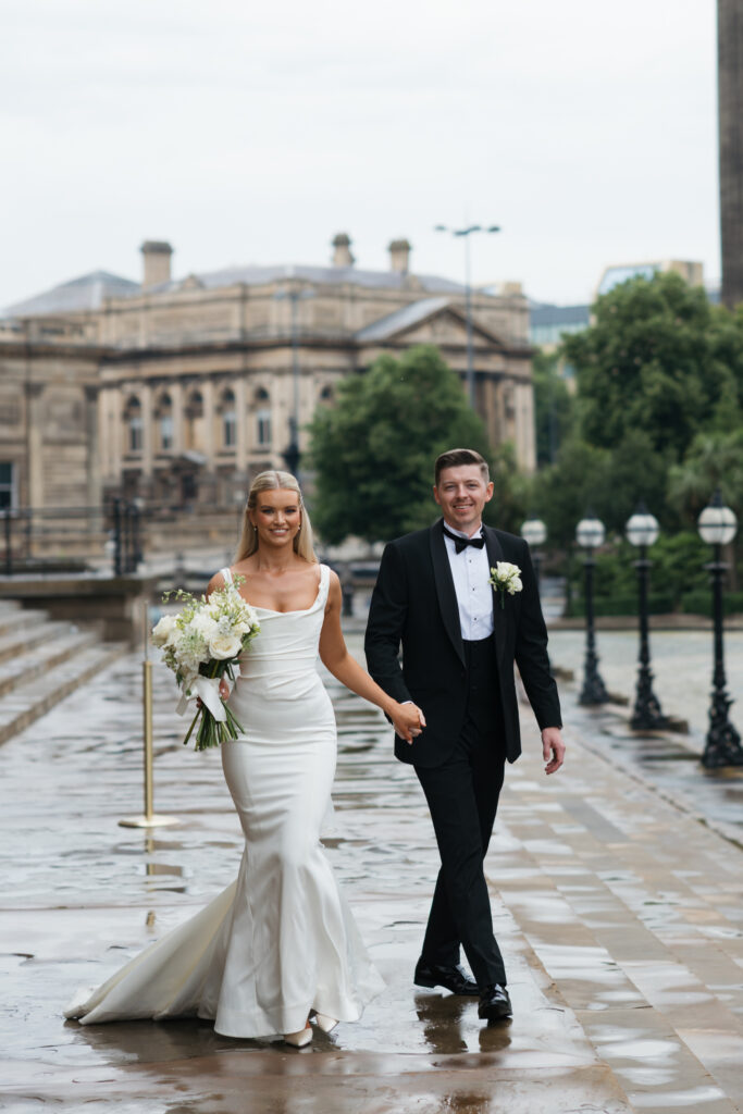 Modern Gen Z couple wedding portraits at St George’s Hall Liverpool – editorial and fashion-forward photography by Ivana King