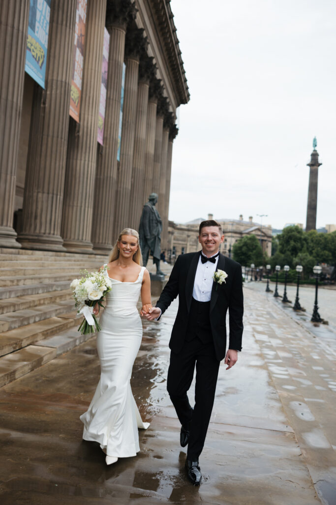 Modern Gen Z couple wedding portraits at St George’s Hall Liverpool – editorial and fashion-forward photography by Ivana King