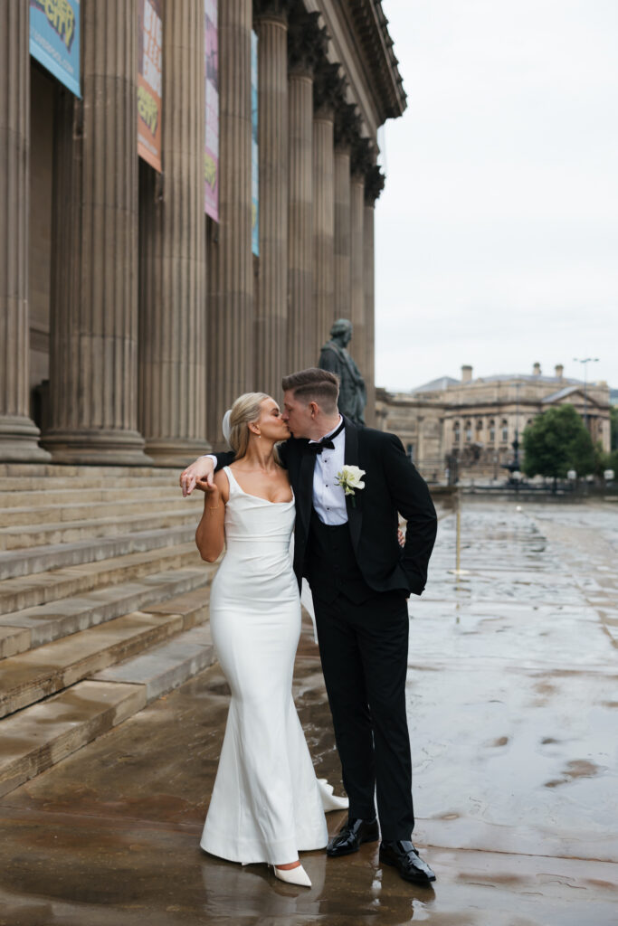 Modern Gen Z couple wedding portraits at St George’s Hall Liverpool – editorial and fashion-forward photography by Ivana King