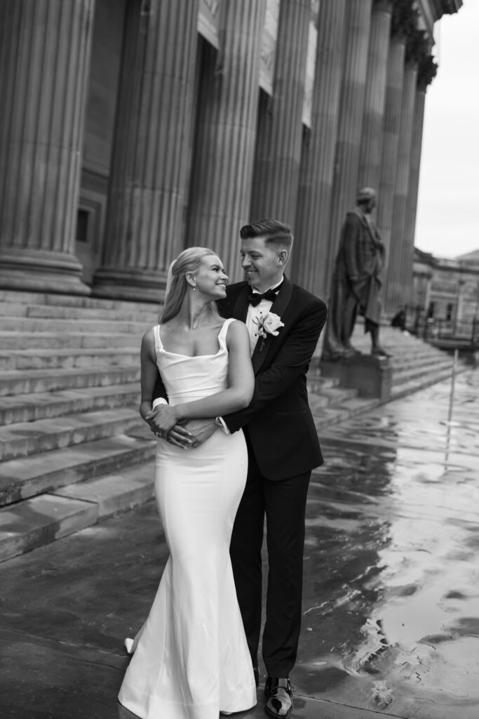 Modern Gen Z couple wedding portraits at St George’s Hall Liverpool – editorial and fashion-forward photography by Ivana King