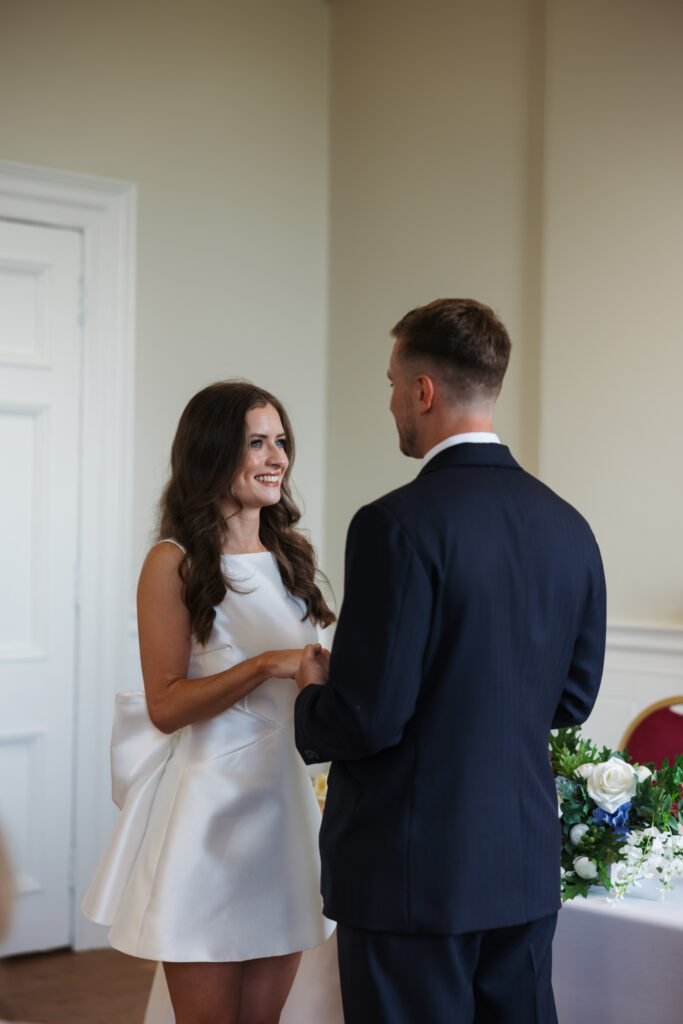 Intimate Liverpool elopement with Gen Z couple – city chic civil wedding at St George's Hall with editorial fashion forward photography by Ivana King