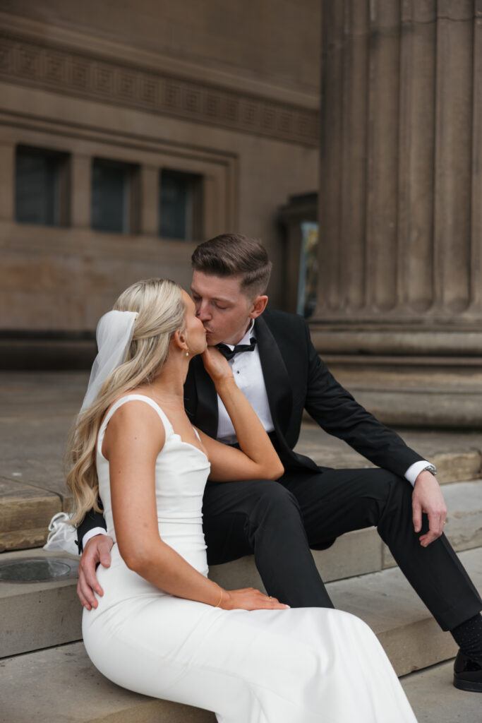 Modern Gen Z couple wedding portraits at St George’s Hall Liverpool – editorial and fashion-forward photography by Ivana King