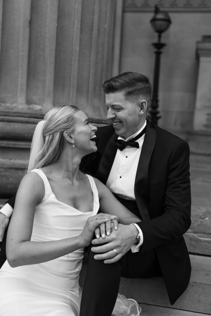 Modern Gen Z couple wedding portraits at St George’s Hall Liverpool – editorial and fashion-forward photography by Ivana King