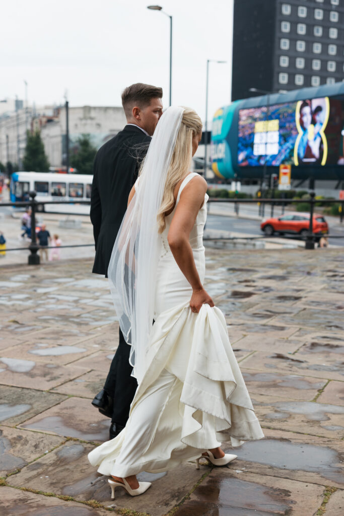 Modern Gen Z couple wedding portraits at St George’s Hall Liverpool – editorial and fashion-forward photography by Ivana King