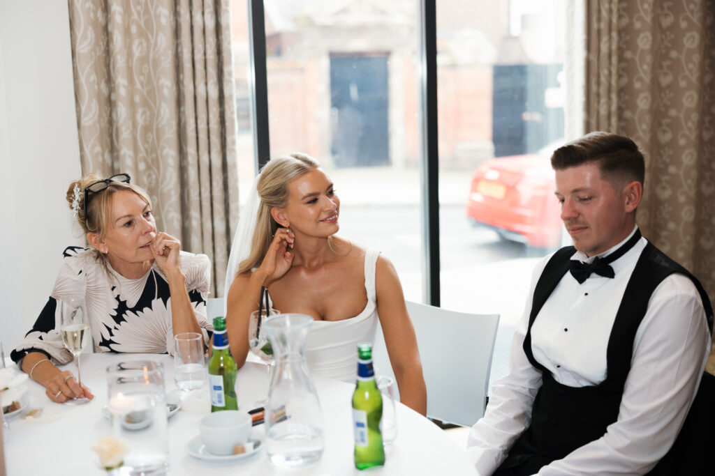 Modern Gen Z couple weddings reception at Hope Street Hotel in Liverpool – editorial and fashion-forward photography by Ivana King