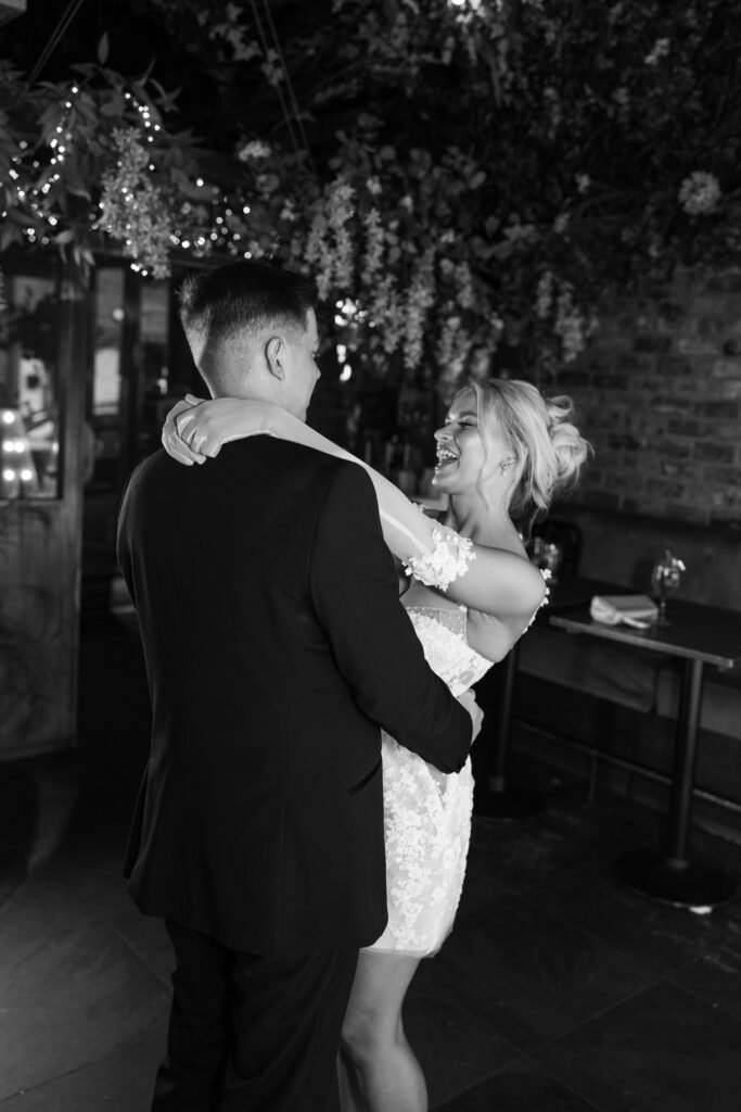 Modern Gen Z couple weddings reception at Brunch and Cocktail Club in Liverpool – editorial and fashion-forward photography by Ivana King