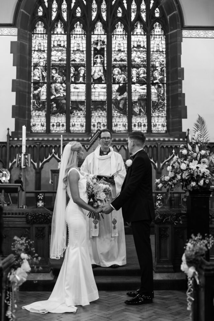 Intimate church wedding ceremony in Liverpool (St Anne's Church) – modern Gen Z couple captured in editorial style