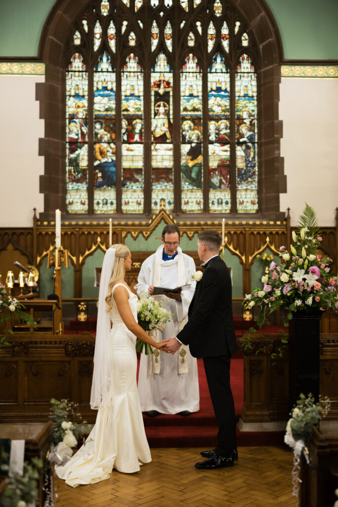 Intimate church wedding ceremony in Liverpool (St Anne's Church) – modern Gen Z couple captured in editorial style