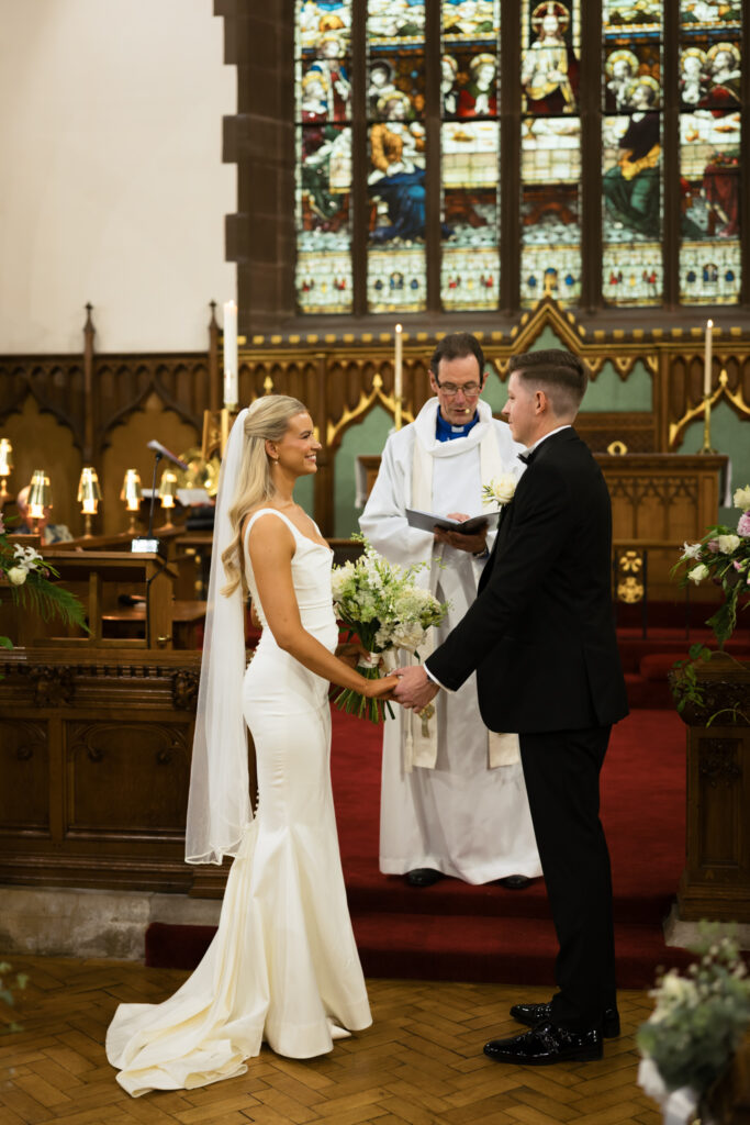 Intimate church wedding ceremony in Liverpool (St Anne's Church) – modern Gen Z couple captured in editorial style