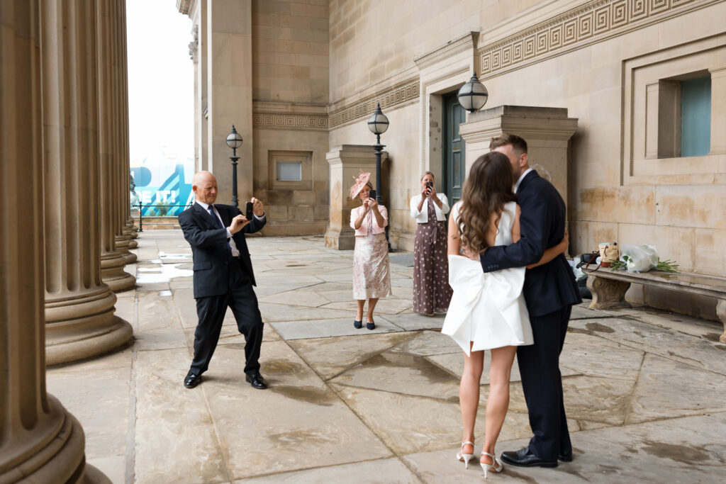 Intimate Liverpool elopement with Gen Z couple – city chic civil wedding at St George's Hall with editorial fashion forward photography by Ivana King
