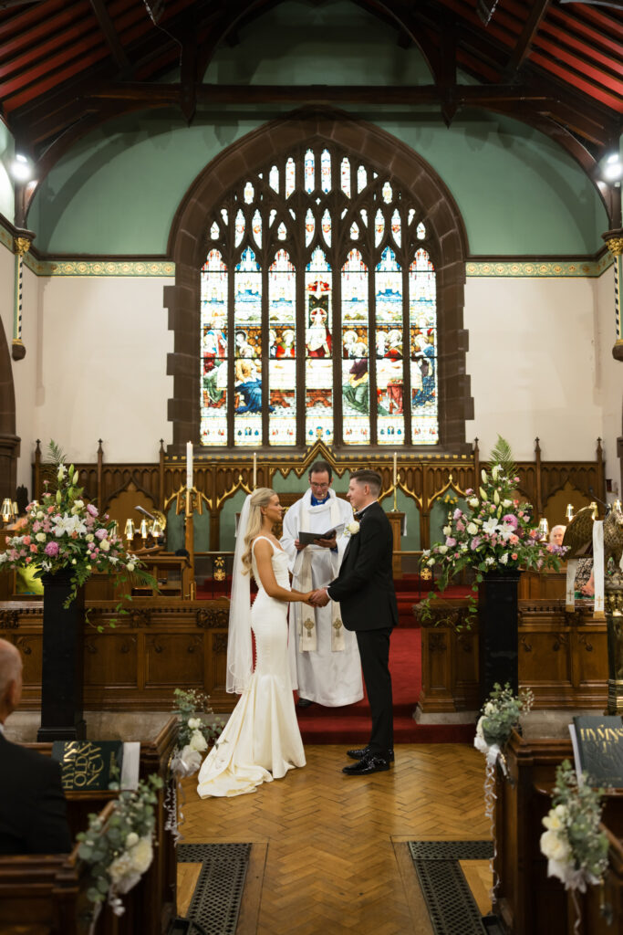 Intimate church wedding ceremony in Liverpool (St Anne's Church) – modern Gen Z couple captured in editorial style