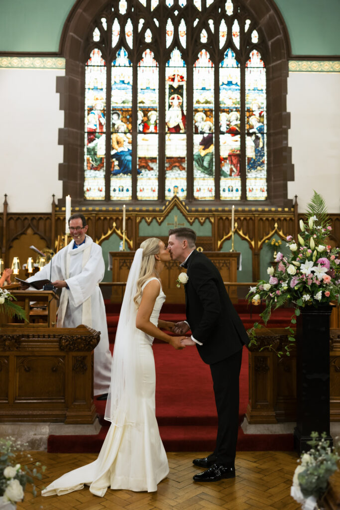 Intimate church wedding ceremony in Liverpool (St Anne's Church) – modern Gen Z couple captured in editorial style