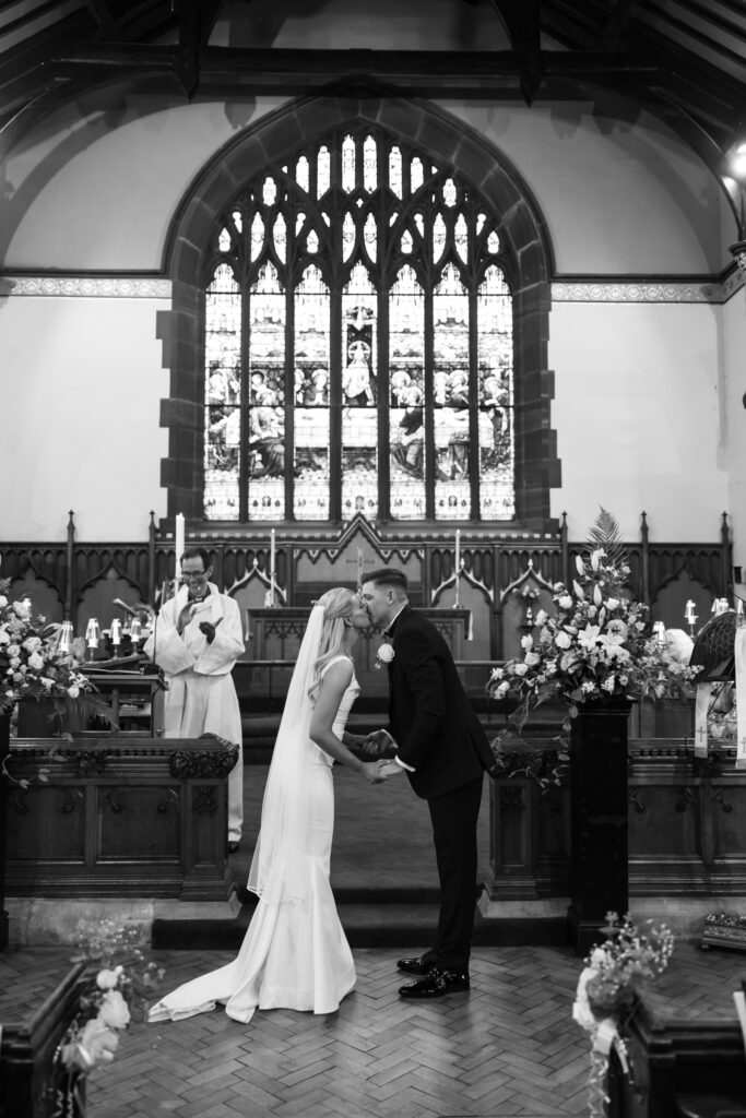 Intimate church wedding ceremony in Liverpool (St Anne's Church) – modern Gen Z couple captured in editorial style
