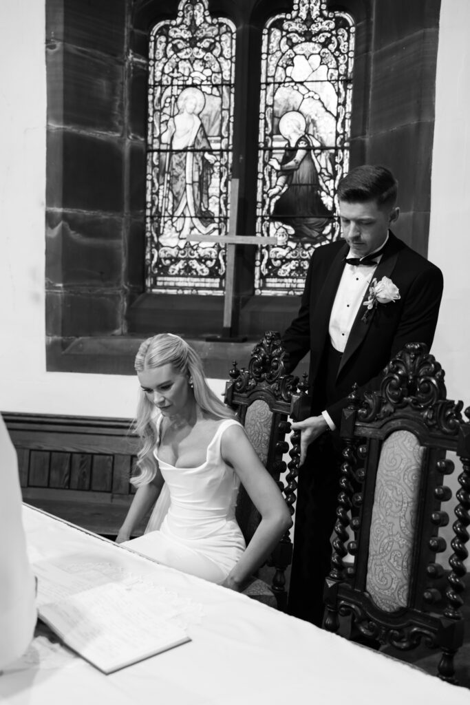 Intimate church wedding ceremony in Liverpool (St Anne's Church) – modern Gen Z couple captured in editorial style