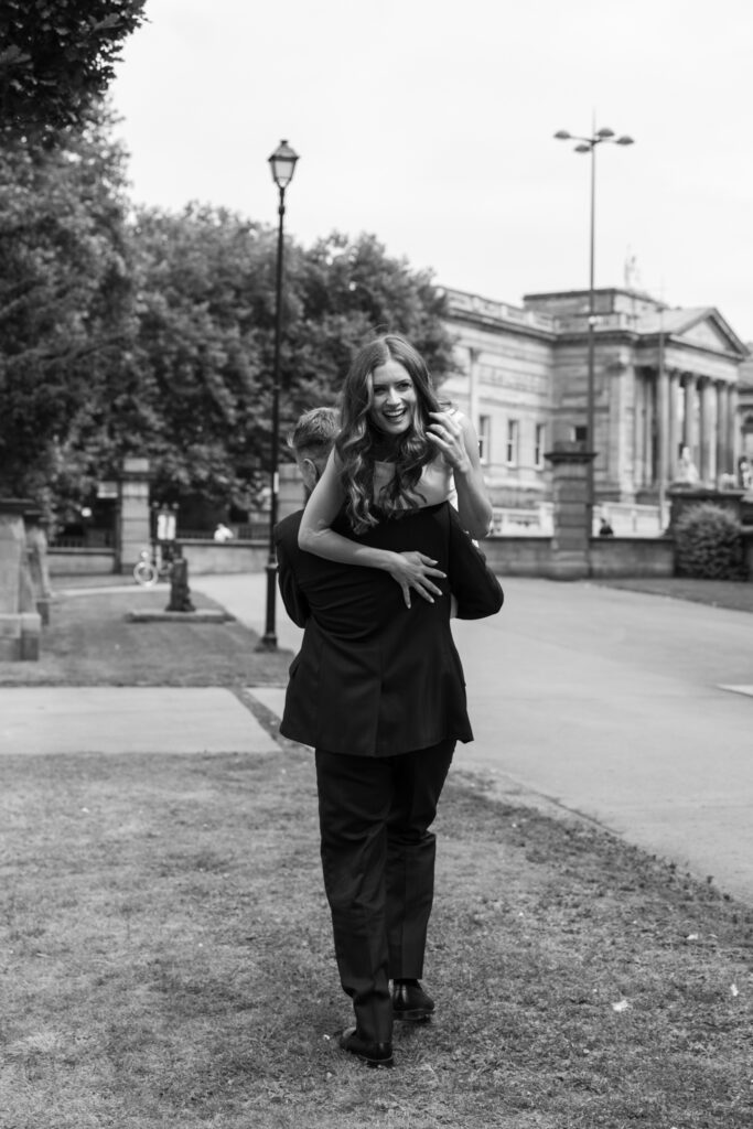 Intimate Liverpool elopement with Gen Z couple – city chic civil wedding at St George's Hall with editorial fashion forward photography by Ivana King