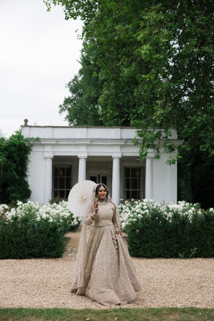 Editorial Wedding Photographer, Luxury Wedding at Avington Estate Park South London UK, Asian Indian Bridal Portraits