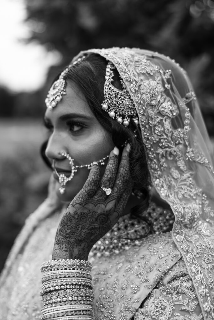 Editorial Wedding Photographer, Luxury Wedding at Avington Estate Park South London UK, Asian Indian Bridal Portraits