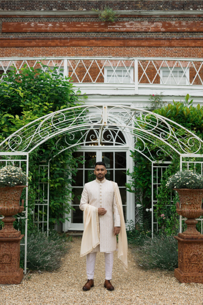 Editorial Wedding Photographer, Luxury Wedding at Avington Estate Park South London UK, Asian Indian Groom Portraits