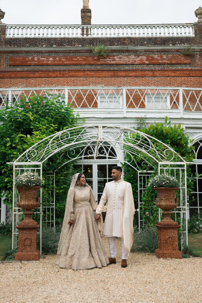 Editorial Wedding Photographer, Luxury Wedding at Avington Estate Park South London UK, Asian Indian First Look