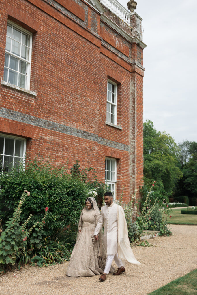 Editorial Wedding Photographer, Luxury Wedding at Avington Estate Park South London UK, Asian Indian First Look