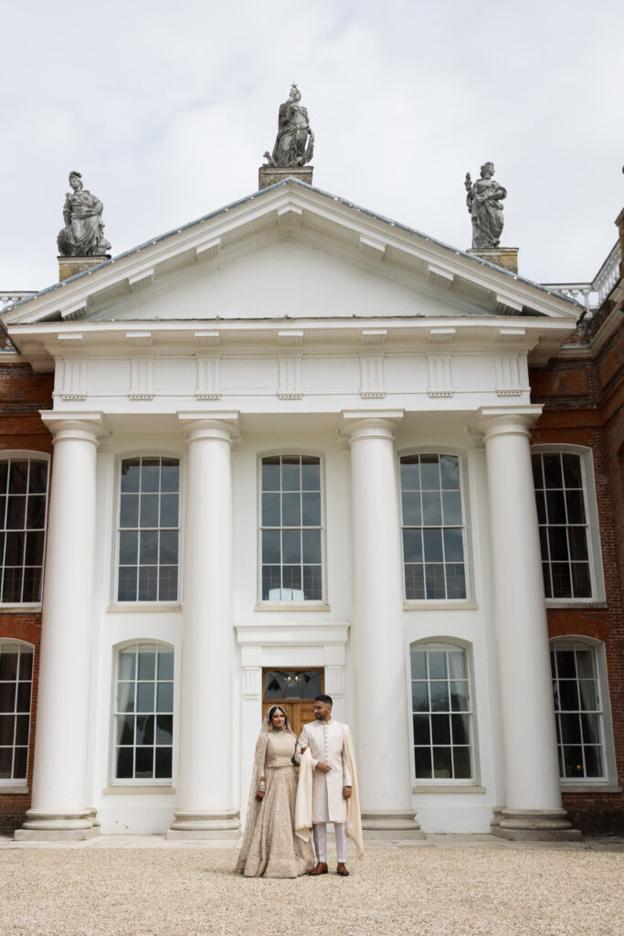 Editorial Wedding Photographer, Luxury Wedding at Avington Estate Park South London UK, Asian Indian First Look