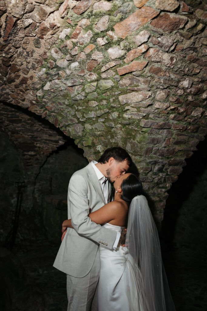 editorial wedding photographer at Gorey castle month Orgueil castle jersey Channel Islands, editorial couple portraits