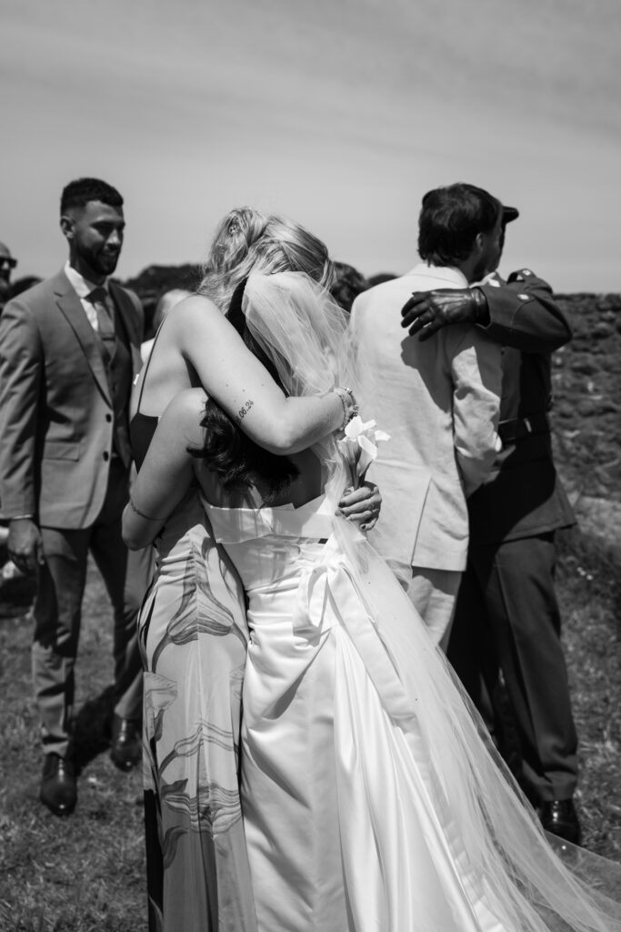 editorial wedding photographer at Gorey castle month Orgueil castle jersey Channel Islands, welcome drinks and cocktail hour