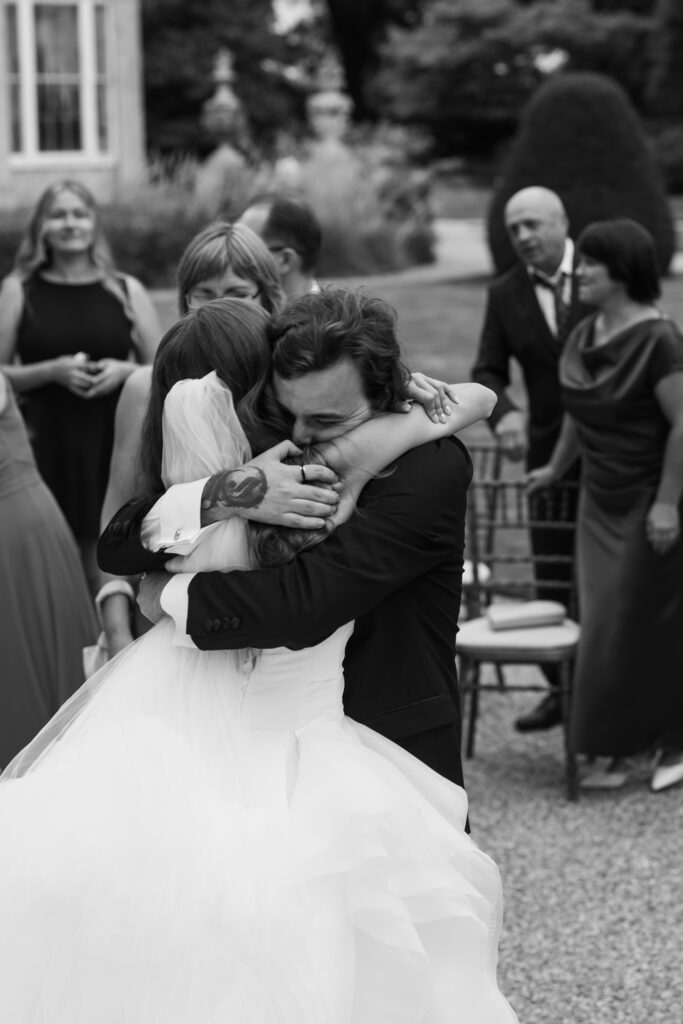 Editorial wedding photography of a young Gen Z fashion forward couple during their Russian luxury wedding at Syon Park Conservatory, London.