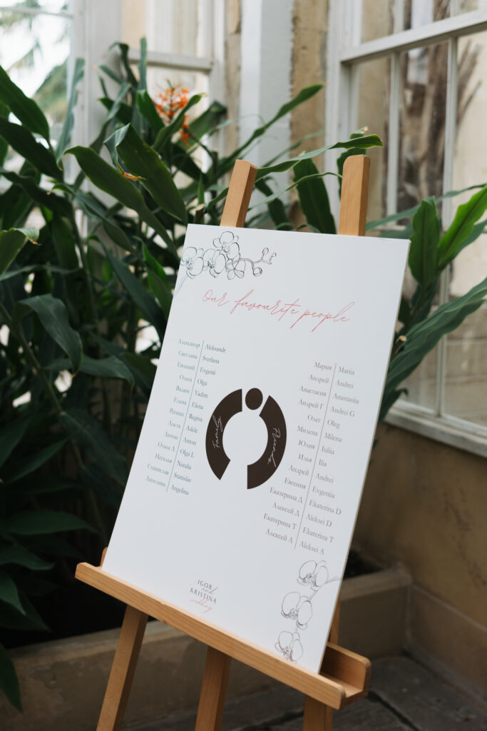 Editorial wedding photography of a young Gen Z fashion forward couple during their Russian luxury wedding at Syon Conservatory, London.