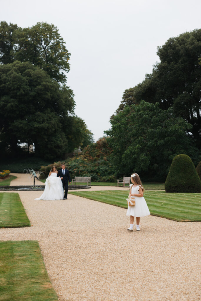 Editorial wedding photography of a young Gen Z fashion forward couple during their Russian luxury wedding at Syon Conservatory, London.